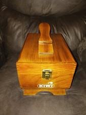 Vintage Kiwi Shoe Shine Valet Box Full w/Brushes polishes Laces Etc.