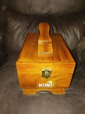 Vintage Kiwi Shoe Shine Valet Box Full w/Brushes polishes Laces Etc. 