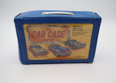 Vintage Tara Toy Super 24 Car Case Blue Die Cast Storage Case Holds 24 Cars