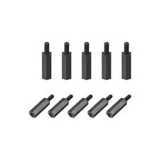 M2.5x15mm+6mm Maschio-Femmina Hex Nylon PCB Scheda Madre Distanziatore Nero 30pz