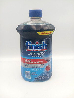 (1) Finish Jet-Dry Rinse Aid, 38 fl. oz. 374 Washes 3in1 Ultra Residue Removal