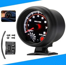 3.75 Universal Car Tachometer Gauge Meter With Led Shift Light 0-8000 Rpm 12v