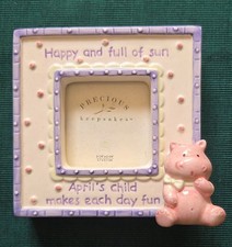 RUSS APRIL BABY PRECIOUS KEEPSAKES PHOTO FRAME Holds 2 1/4" x 2 1/4" Photo