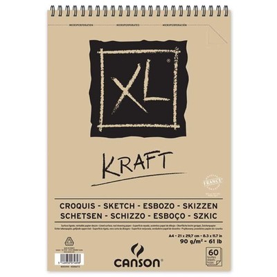 CANSON Skizzen und Studienblock XL Kraft DIN A4 60 Blatt