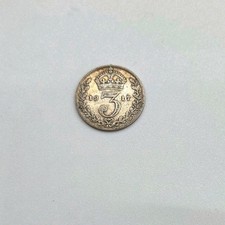 1916 King George V Silver Threepence Coin (3d) – Small British Coin 004