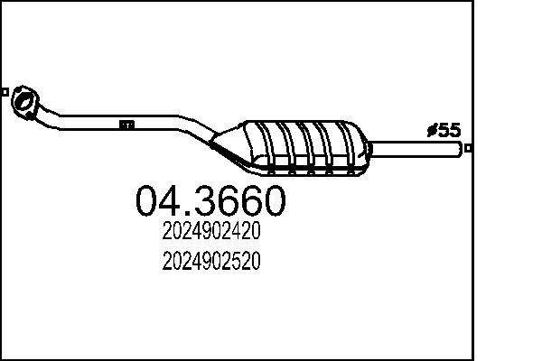 Catalyseur 04.3660 MTS pour MERCEDES-BENZ en acier inoxydable