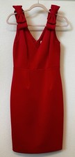 Eliza J Bow Shoulder Sheath Dress Women’s Size 8 Rose Pink V-Neck Elegant