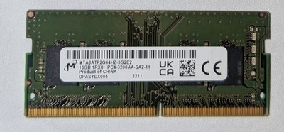 Micron 16GB DDR4 3200MHz SO-DIMM PC4-25600 1Rx8 Laptop Memory MTA8ATF2G64HZ-3G2E