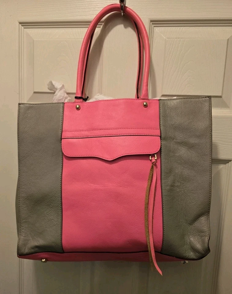 rebecca minkoff mab Medium Tote /bag Gray/neon Pink NWT  - Image 2 of 4