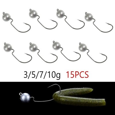Offset Jig Köpfe Haken Leicht Weedless for Weiche Köder Set 15pcs Taue