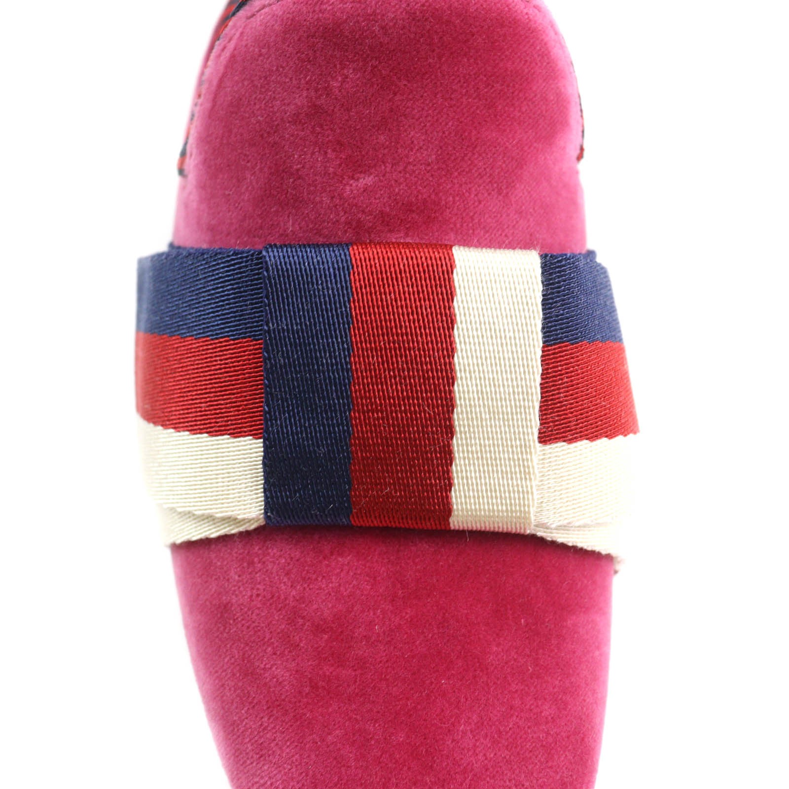 GUCCI 496562 Web ribbon bijou square toe velor mule sandals pink 35 and storage thumbnail 9