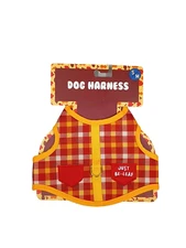 Dog Harness Thanksgiving Plaid Pattern Size S/M