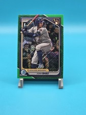 2024 Bowman Chrome Juan Baez 1st Green Mojo # 85/99 - Milwaukee Brewers