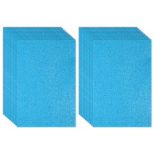 20 Sheets 2mm Glitter Foam Sheet 16x12" Light Blue EVA Paper with Back Adhesive