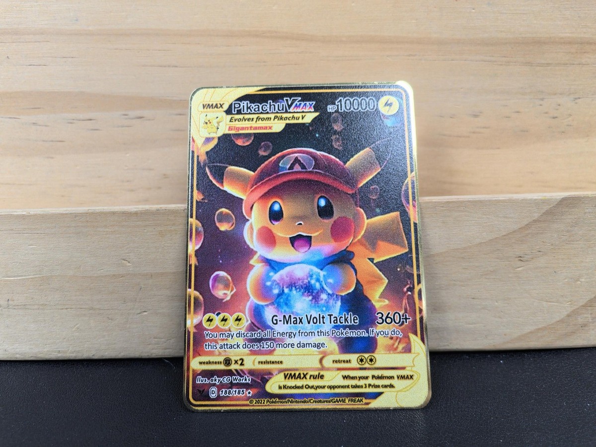 10000 hp pokemon card Vmax Cards Card Custom Gold Metal Arceus