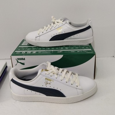 Men's Size 7 - Puma Clyde Core L Foil White-New Navy-Gold 364669 02 New With Box