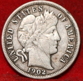 1902 O New Orleans Mint Silver Barber Dime