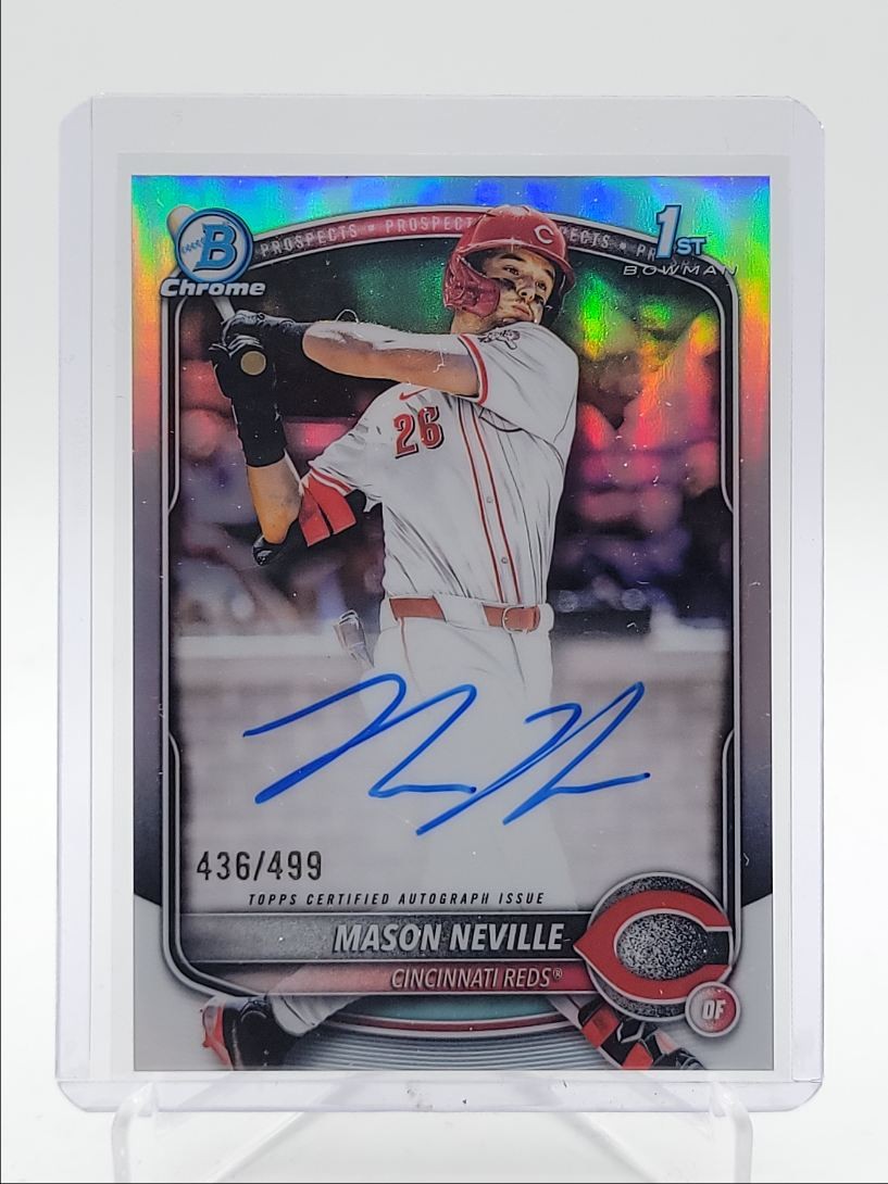 MASON NEVILLE 2025 BOWMAN CHROME DRAFT 1ST REFRACTOR AUTO /499 Q4874