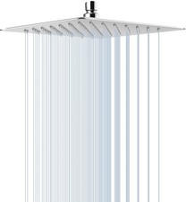 Bathroom Chrome 10 IN Square Rainfall Shower Head Ultra Thin Top Shower Head