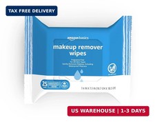 Amazon Basics Makeup Remover Wipes, Fragrance-Free, Alcohol-Free, Gentle Cleansi