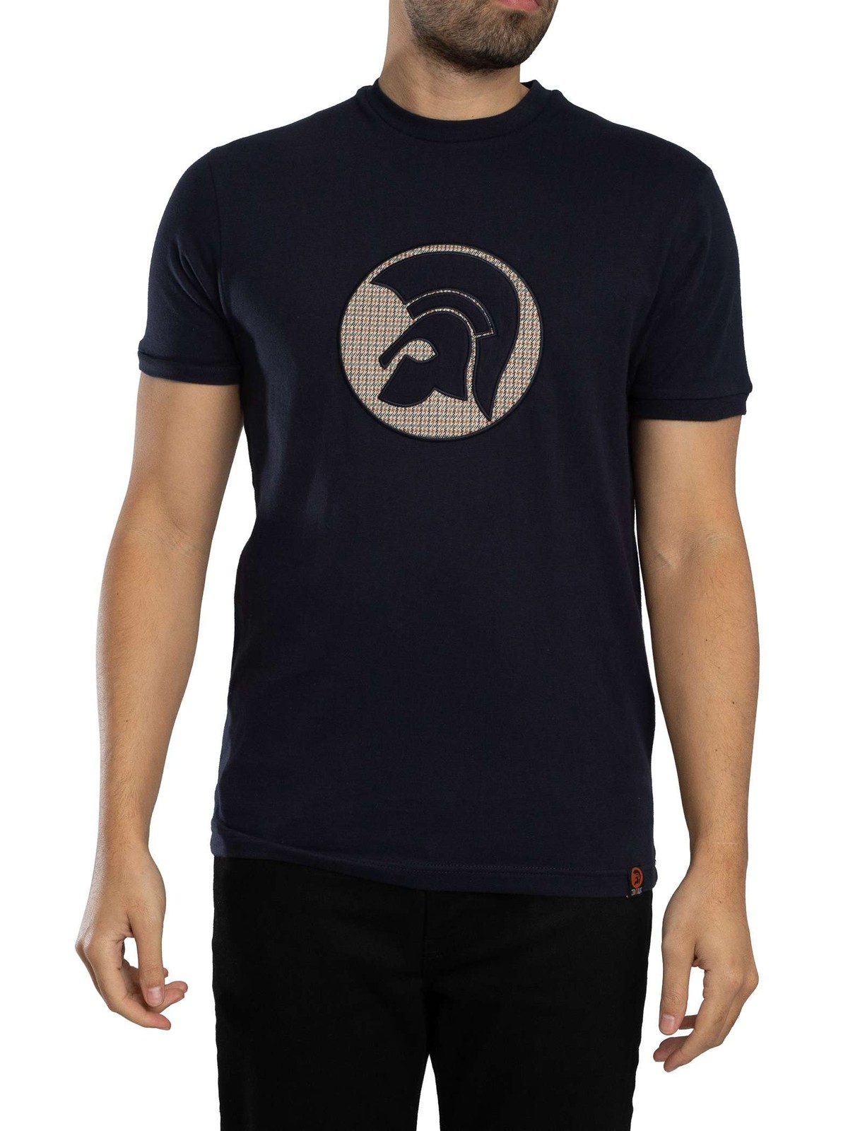 Trojan Mens Applique Jacquard Logo T-Shirt Blue 11590₽