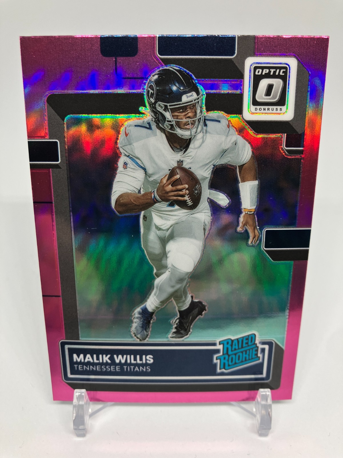 Malik Willis, 2022 Donruss Optic, #203, Tennessee Titans, RC, Pink