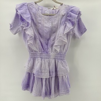 Love Shack Fancy Mini Dress Natasha Cotton Cottagecore Coquette Lilac Size  L | eBay