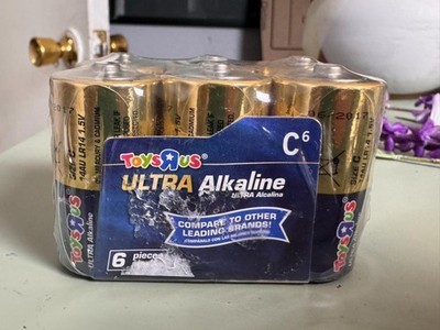 Pack of 6 Toys ''R'' Us Type C Ultra Alkaline 14AU LR14 1.5 Volt DC Batteries