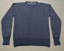 Vintage Polo Ralph Lauren 100 Silk Cable Knit Sweater Men's Size Medium Navy