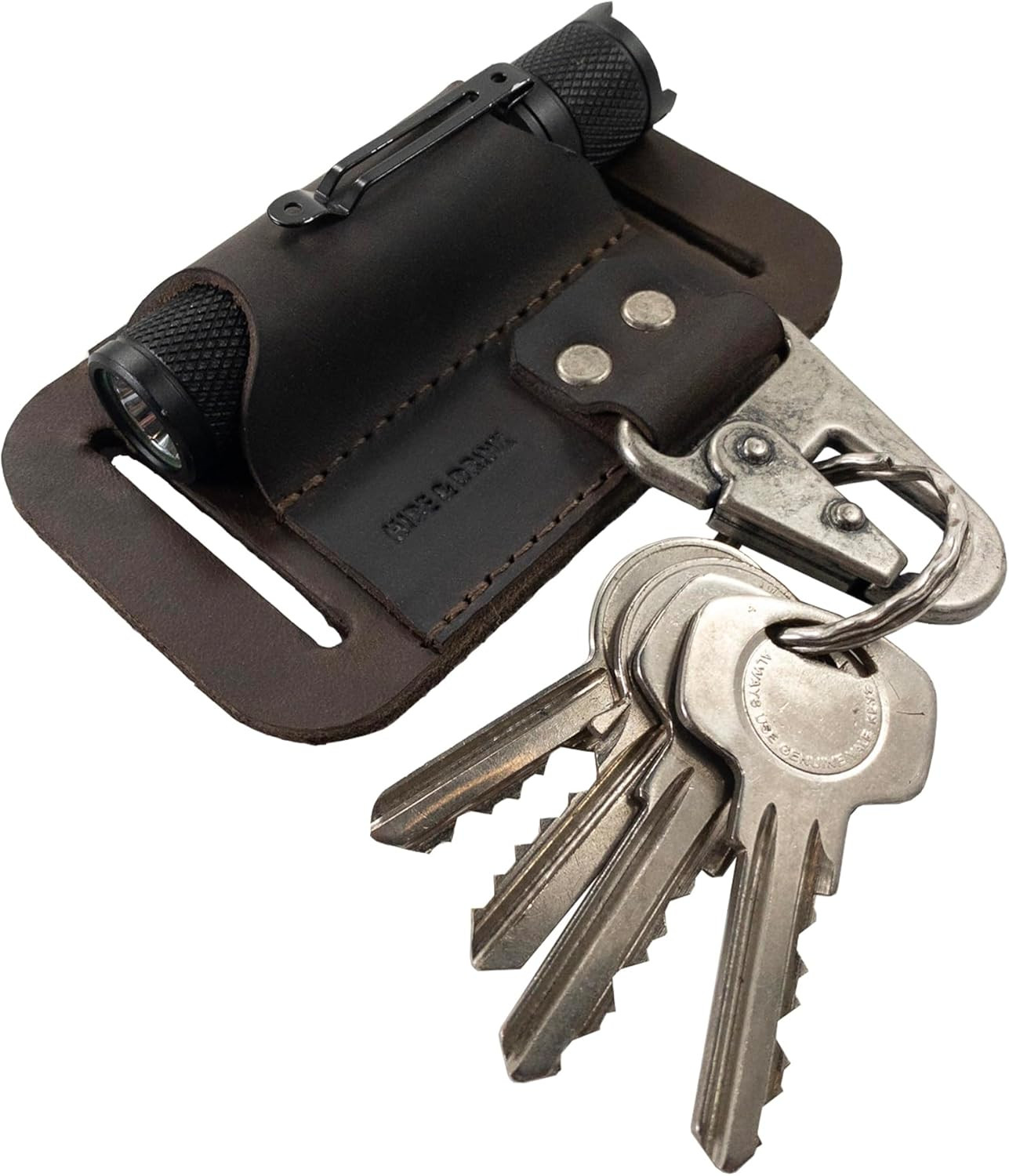 , Mini Flashlight Holster with Belt Mount, Extra Clasp for Accessories, Handmade