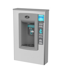 New Oasis Aqua Pointe Hands-Free Wall Mounted Sports Water Bottle Filler SS