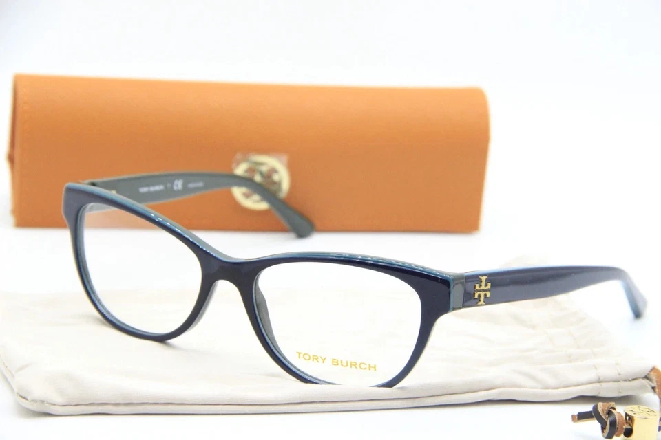 Anteojos Tory Burch TY 2065 1598 51‐17‐135 azul marino/turquesa ojo de gato 100 % reales Foto 3 de 3