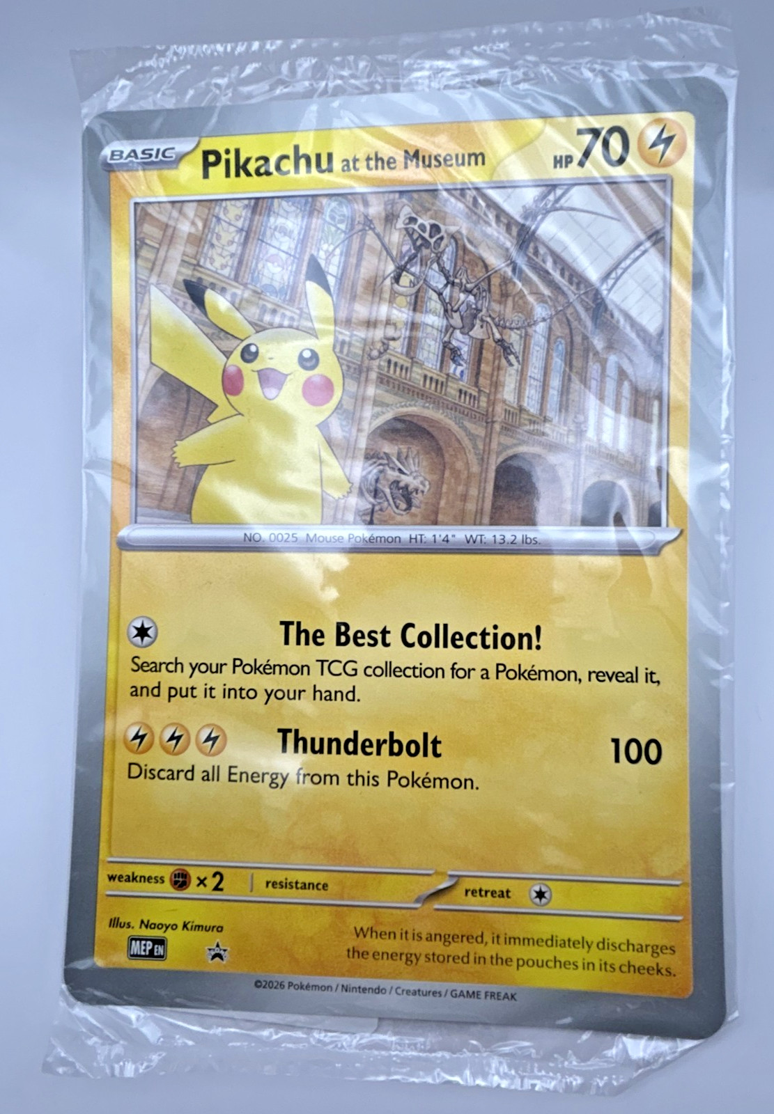 Pokémon Pikachu at the Museum Jumbo Card Sealed Promo MEP