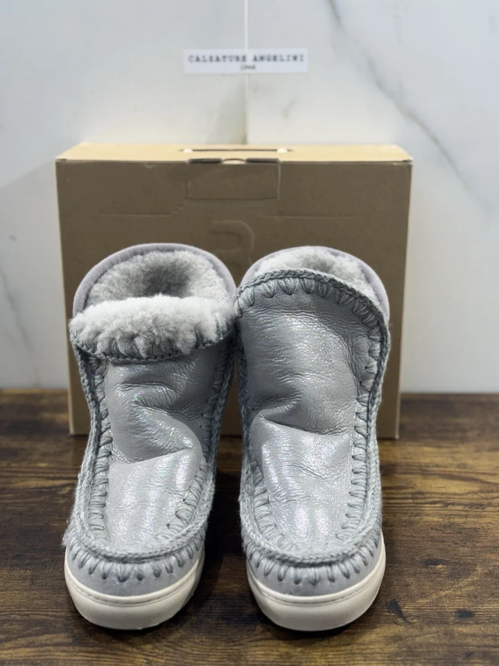 Mou Inner Wedge Sneaker    Casual Mou Woman Boot  Pelle Argento 40 - Immagine 2 di 4