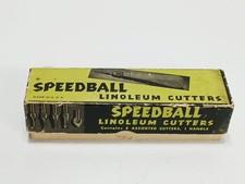 VINTAGE Speedball Linoleum Cutter w/ EZ Loading Handle and 5 cutters USA