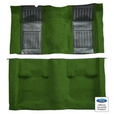 Carpet For 1971-73 Mustang Mach I W2 Green Running Pony Inserts Fastback Carpet For 1971-73 Mustang Mach I W2 Green Running Pony Inserts Fastback