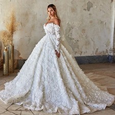 Ball Gown Royal Wedding Dresses Sweetheart Off The Shoulder Lace Bridal Gown