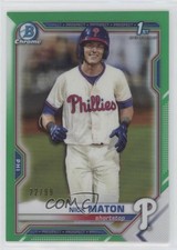 2021 Bowman Chrome Prospects Green Refractor 22/99 Nick Maton #BCP-5 0a8t