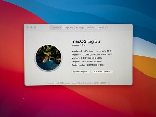 Apple MacBook Pro 15" i7 2,0GHz 8GB RAM 256GB SSD A1398 2013 *LESEN* - Bild 16 von 17