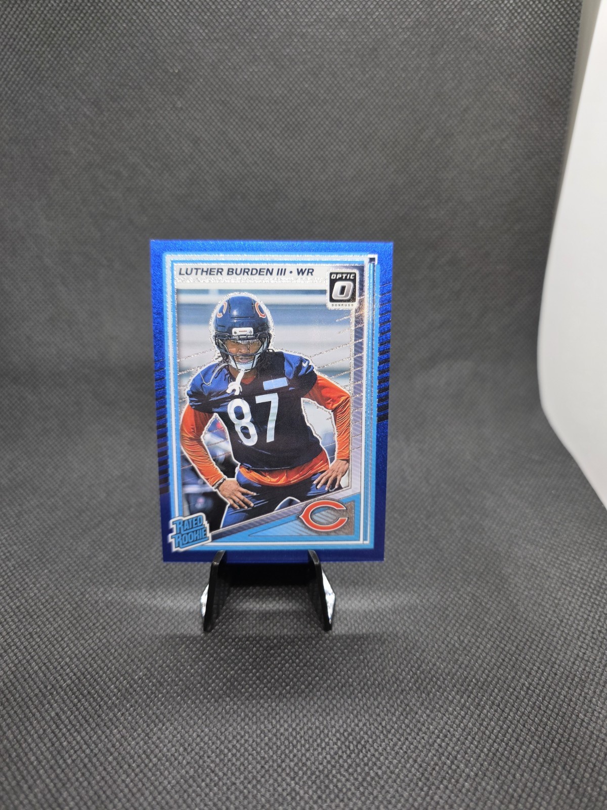 2025 Donruss Optic Luther Burden III #275 RC Rated Rookie Blue Glitter Prizm SSP
