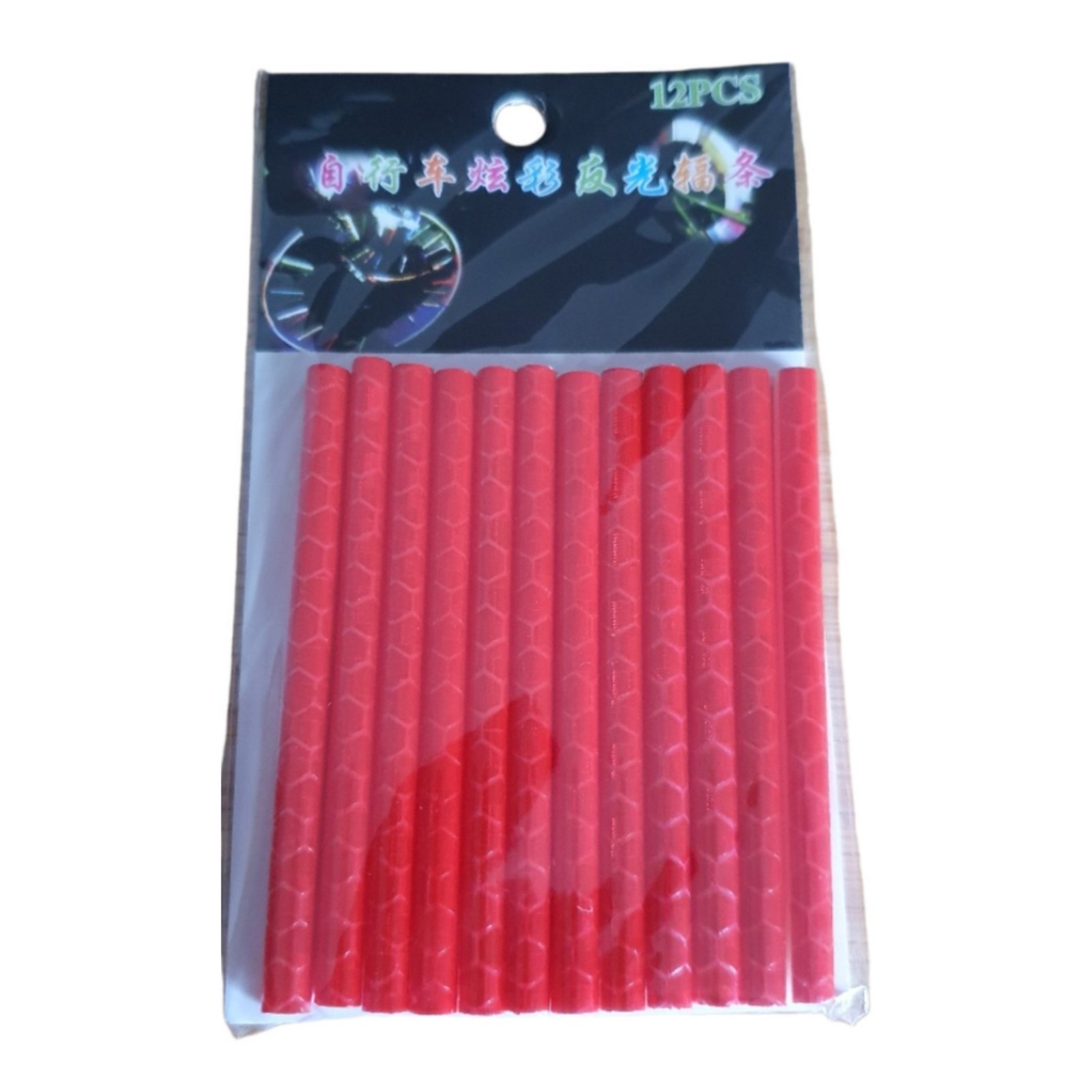 12pcs Bicycle Wheel Spoke Reflectors Clip On Bike Wheel Reflective Tubes Red