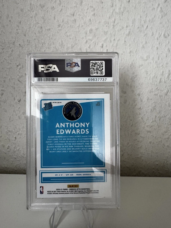 2020 Donruss Optic - Rated Rookie Anthony Edwards Holo PSA 9 #151 - Bild 2 von 2