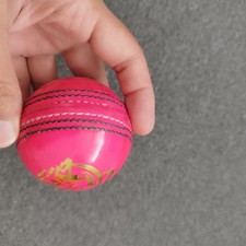 6 x 156 gm 4-Piece High Quality Leather BAT FRIENDLY Hard Cricket Balls - PINK