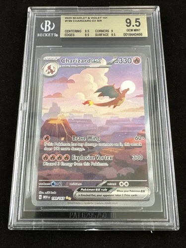 Pokemon Scarlet & Violet 151 Charizard EX 199/165 SIR Beckett BGS 9.5 GEM MINT