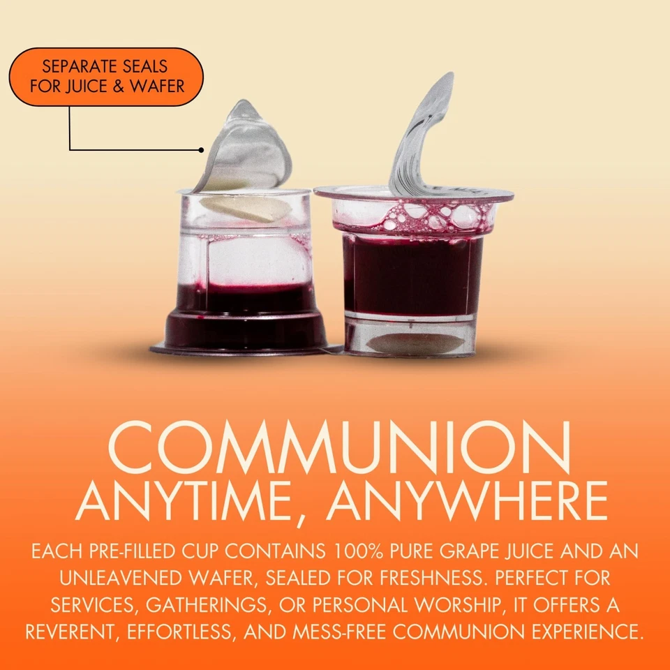 Gluten Free Communion Plus+ Cup Set–100 with 100% Concord Grape Juice & GF Wafer - Image 4 of 4