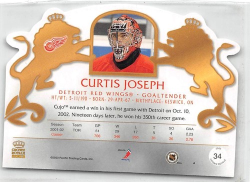 2002-03 Crown Royale Blue #34 Curtis Joseph - Bild 2 von 2