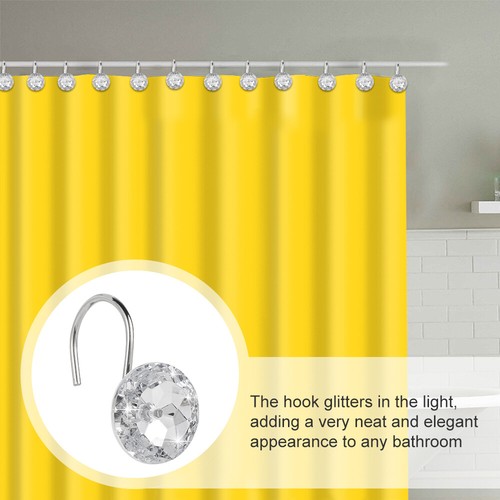 12X Shower Curtain Hooks Acrylic Decorative Curtain Rings Hooks Crystal ShowerЖ - Picture 7 of 9