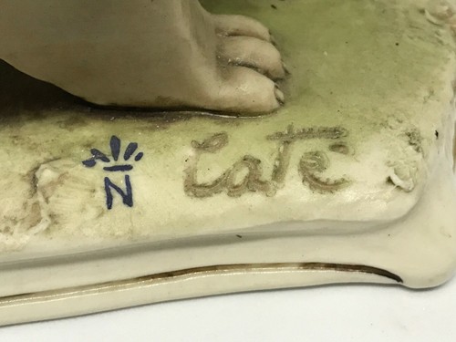 Vintage Capodimonte Figurine Statue By Cate For La Madea-Shoeless Hobo Man/Bench - Picture 10 of 12
