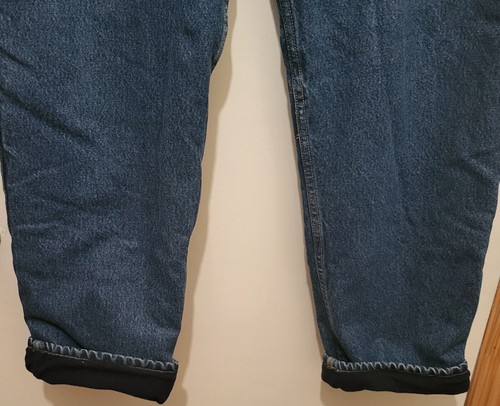 Vintage Army☆Navy Fleece Lined Relaxed Fit Denim Jeans Actual Measure 38" x 32" - Picture 3 of 9