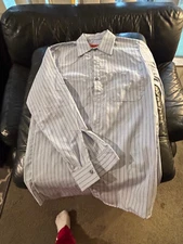 Red Kap blue work shirt L two pocket work shirt long sleeve studio wardrobe